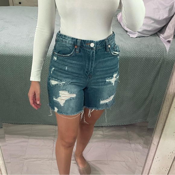 Blank NYC Distressed Denim Shorts - Picture 1 of 6
